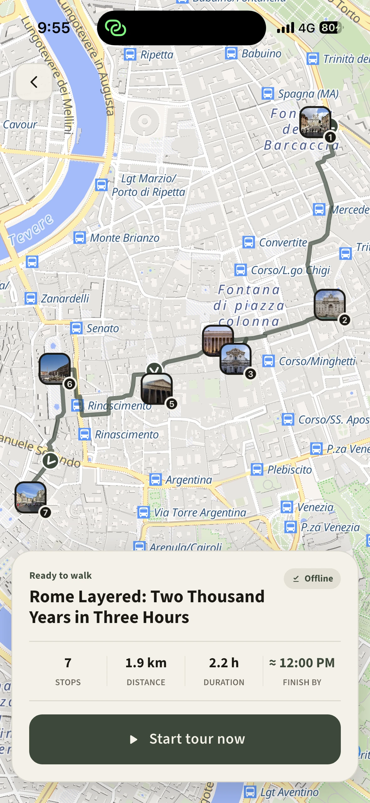 rrawi app — tour map view
